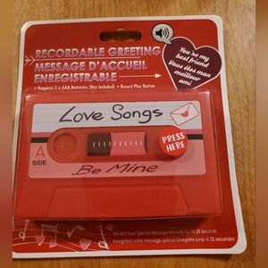 Valentines Day Mixtape Recordable Message Cassette Tape Set Red Plastic